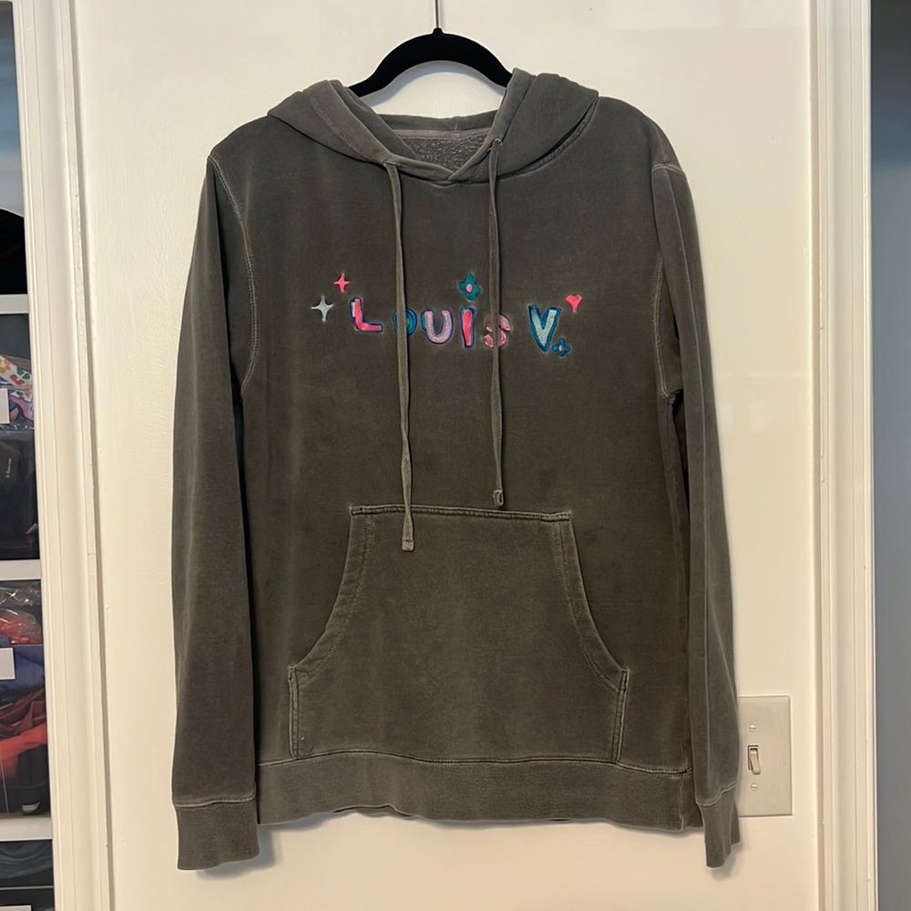 Mega Yacht Rare Grey Louis V Embroidered Sweatshirt